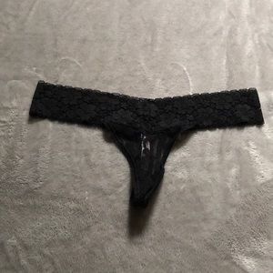 Victoria’s Secret Black Lace Extra Low Rise Thong